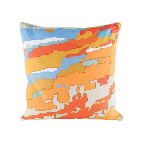 Orange Topography Pillow With Goose Down Insert Accessories Dimond Home 