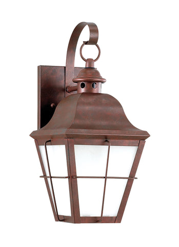 Chatham One Light Outdoor LED Wall Lantern - Weathered Copper Outdoor Sea Gull Lighting 