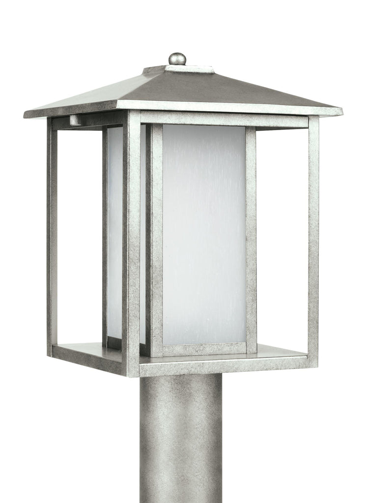 Hunnington One Light Outdoor LED Post Lantern - Weathered Pewter Outdoor Sea Gull Lighting 