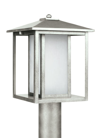 Hunnington One Light Outdoor LED Post Lantern - Weathered Pewter Outdoor Sea Gull Lighting 