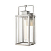 Crested Butte 1-Light Outdoor Sconce in Antique Brushed Aluminum with Clear Glass Enclosure