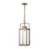 Crested Butte 1-Light Outdoor Pendant in Vintage Brass with Clear Glass Enclosure