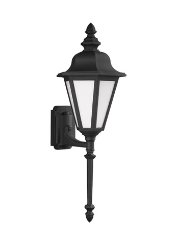 Brentwood Large One Light Outdoor LED Wall Lantern - Black Outdoor Sea Gull Lighting 