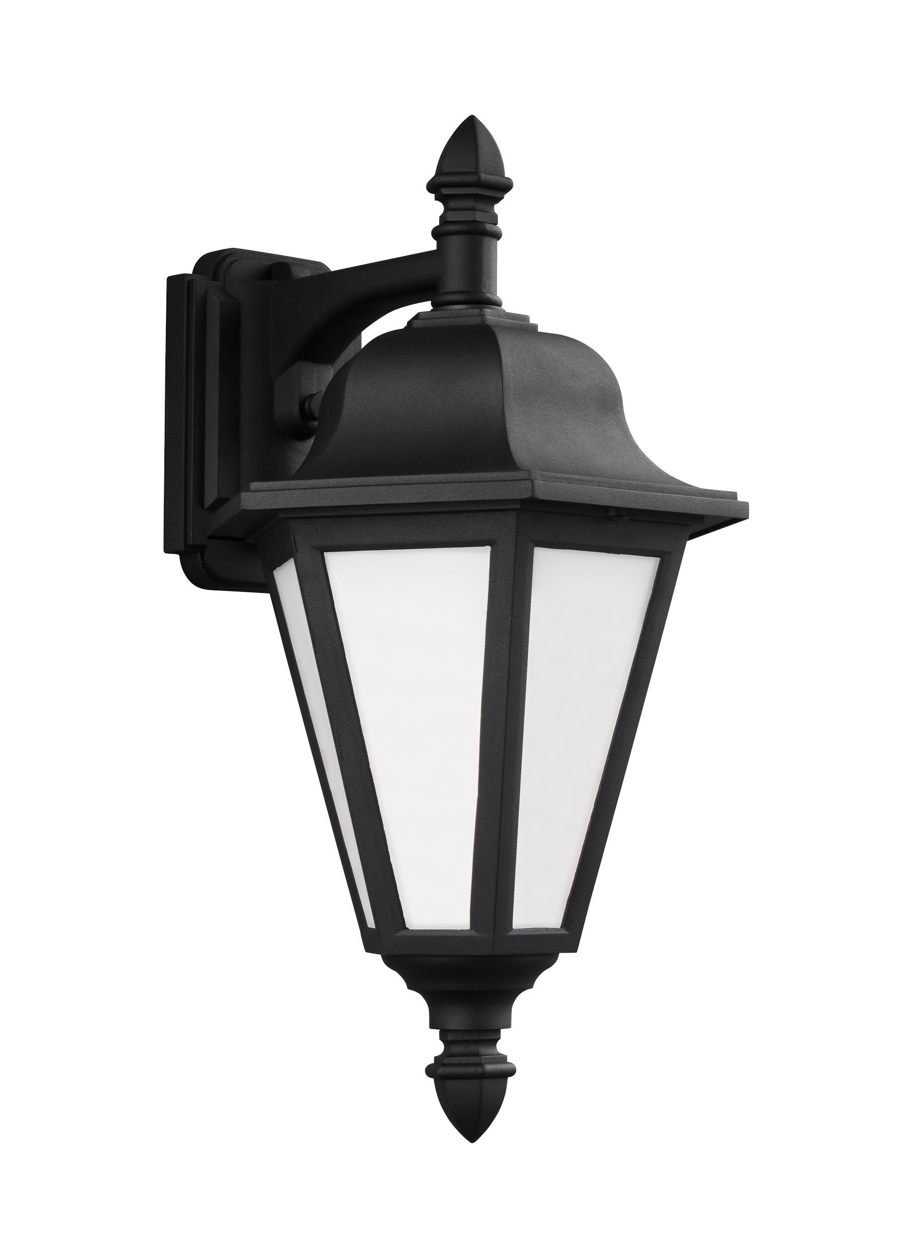Brentwood Medium Downlight One Light Outdoor LED Wall Lantern - Black Outdoor Sea Gull Lighting 