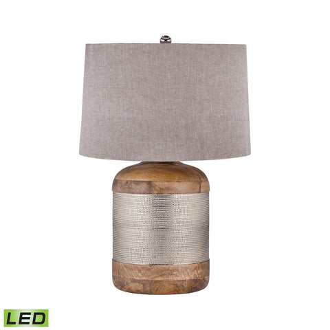 German Silver Drum LED Table Lamp Lamps Dimond Lighting 