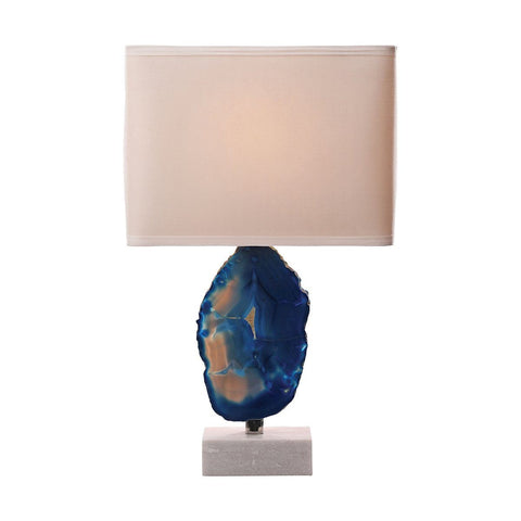 Minoa 1 Light Table Lamp In Blue Agate And Marble Lamps Dimond Lighting 