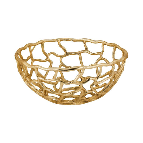 Gold Aluminum 12"w Free Form Bowl Accessories Dimond Home 