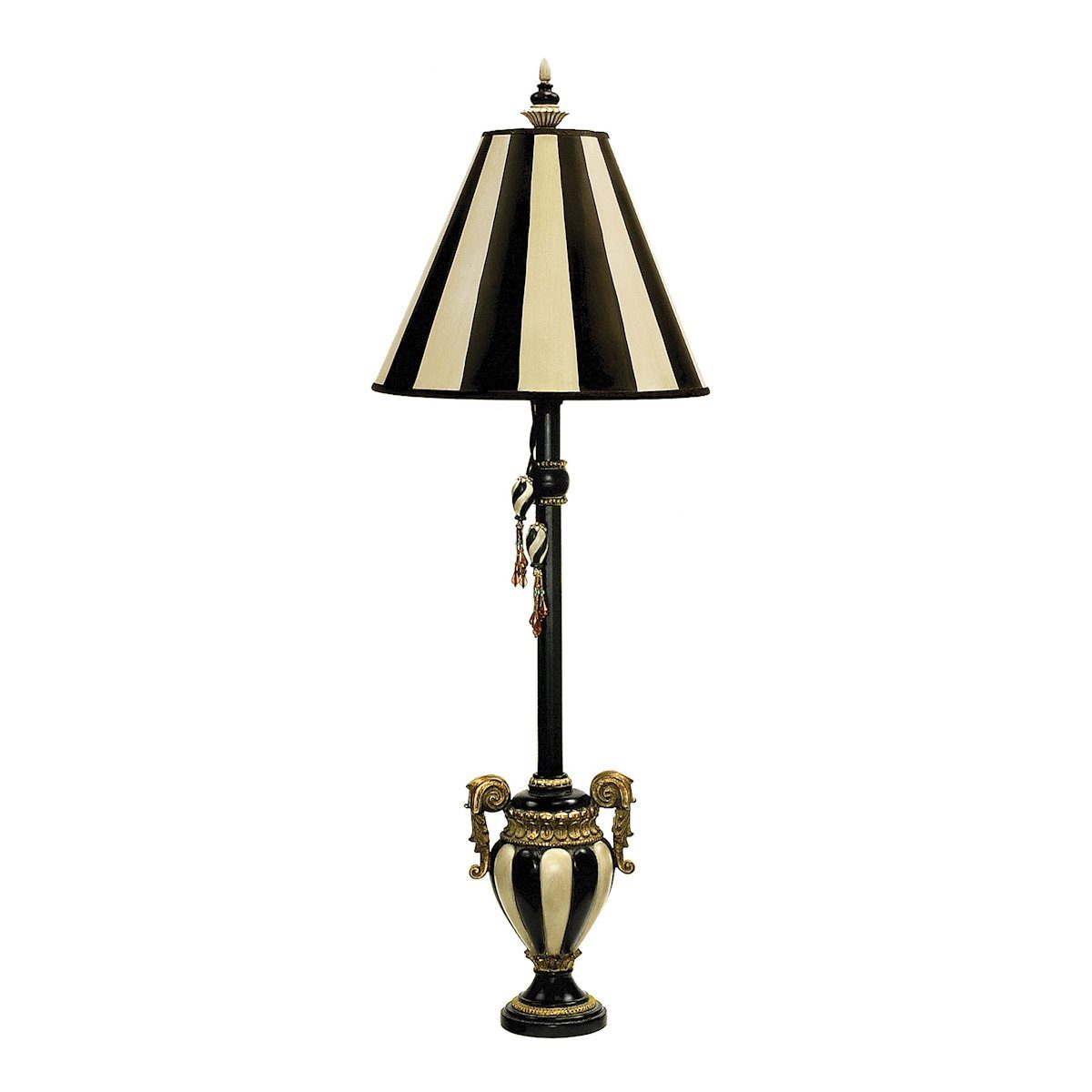 Carnival Stripe 1 Light Table Lamp in Black And Antique White Lamps Dimond Lighting 