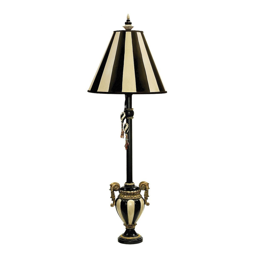 Carnival Stripe 1 Light Table Lamp in Black And Antique White Lamps Dimond Lighting 