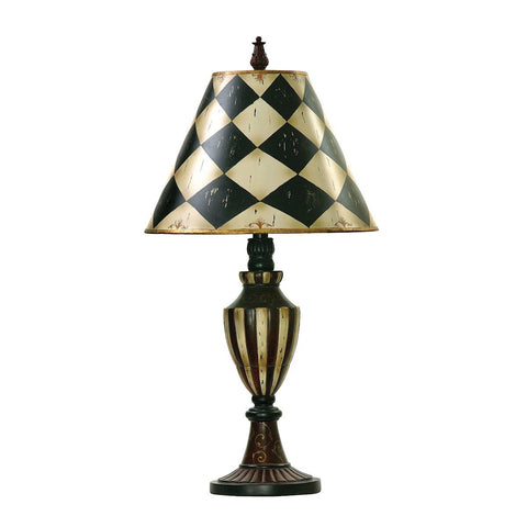 Harlequin And Stripe Urn Table Lamp in Black And Antique White Lamps Dimond Lighting 
