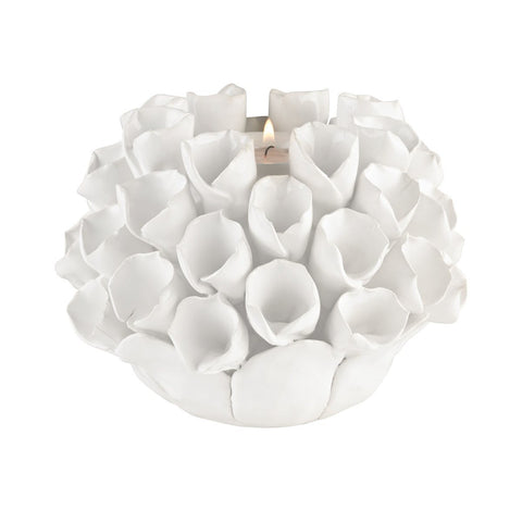 White Ceramic Bud Candle Holder Accessories Dimond Home 