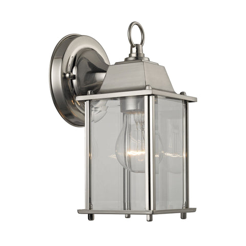 Cotswold 1-Light Outdoor Sconce in Brushed Nickel Outdoor Lighting Thomas Lighting 