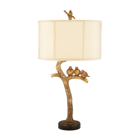 Three Bird 1 Light Table Lamp in Gold Leaf And Black Lamps Dimond Lighting 
