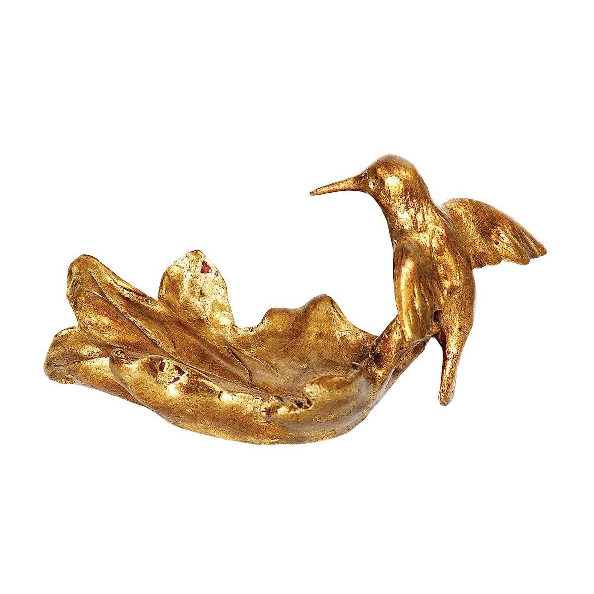 Decorative Hummingbird Bowl In Antique Brass Accessories Sterling 