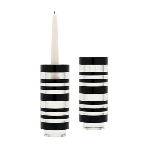 Small Sliced Tuxedo Crystal Candleholders - Set of 2 Accessories Dimond Home 