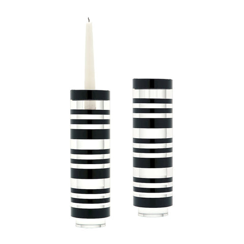 Large Sliced Tuxedo Crystal Candleholders - Set of 2 Accessories Dimond Home 