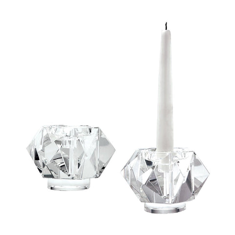 Small Faceted Star Crystal Candleholders - Set of 2 Accessories Dimond Home 