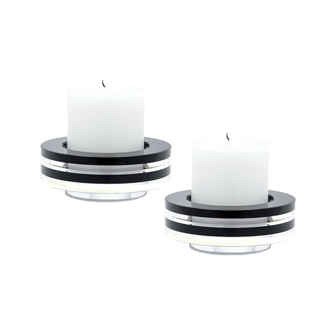 Round Tuxedo Crystal Candleholder - Set of2 Accessories Dimond Home 