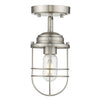 Seaport Pewter Bulkhead Style Semi-Flush Ceiling Golden Lighting 