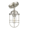 Seaport Pewter Bulkhead Style Semi-Flush Ceiling Golden Lighting 