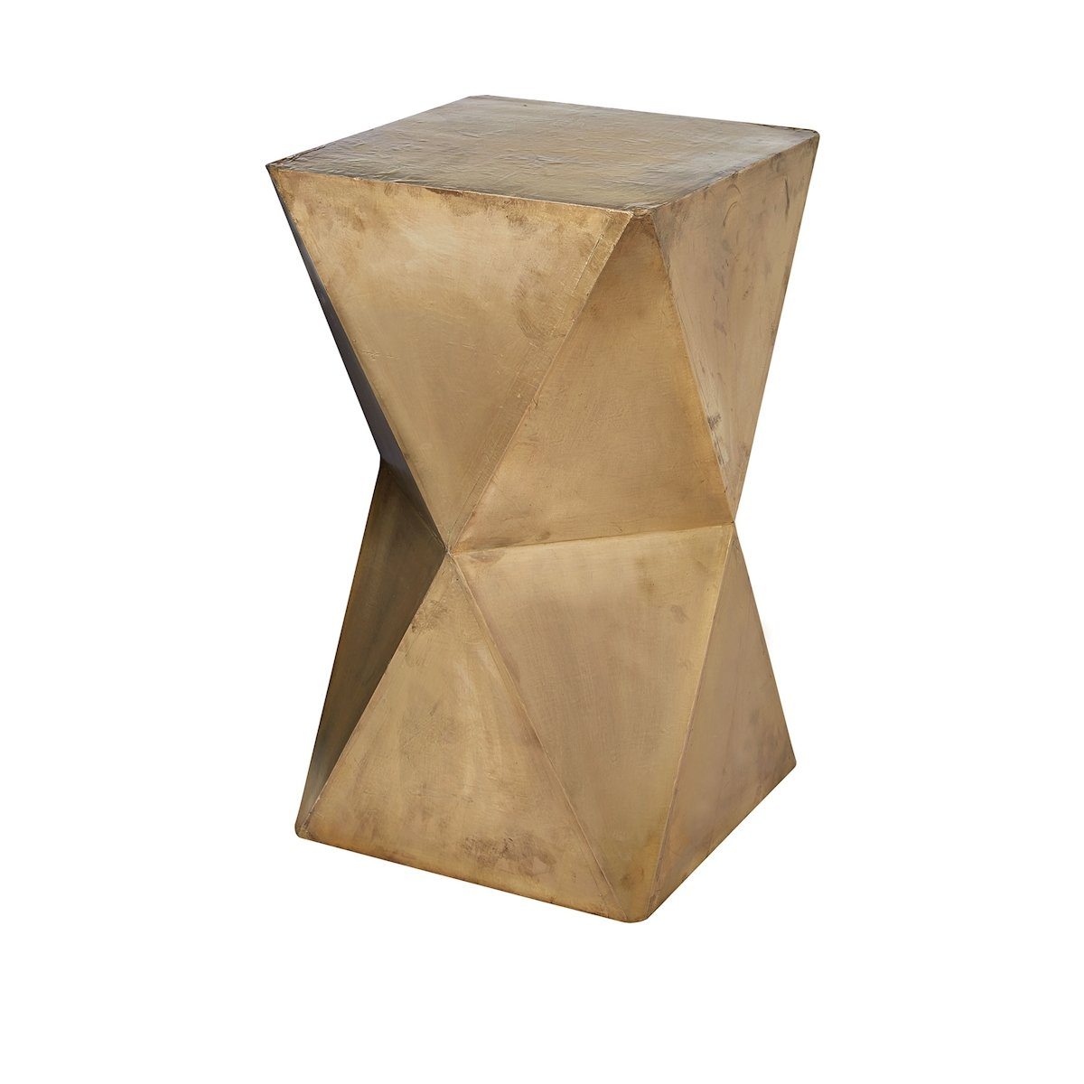 Faceted 24"h Stool With Brass Cladding Furniture Dimond Home 