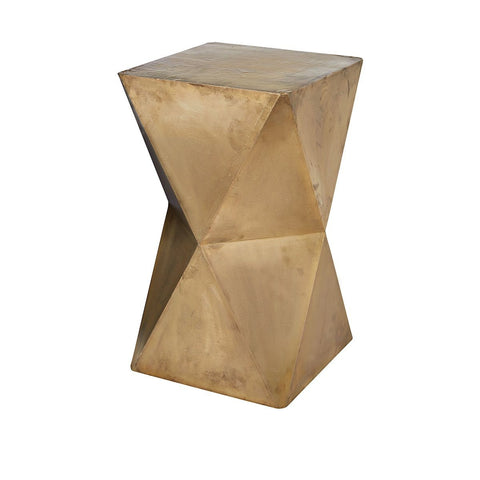 Faceted 24"h Stool With Brass Cladding