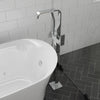 Polished Chrome Single Lever Floor Mounted Tub Filler Mixer w Hand Held Shower Head