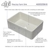 30 inch Biscuit Reversible Single Fireclay Farmhouse Kitchen Sink