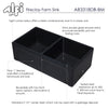 33 inch Black Reversible Double Fireclay Farmhouse Kitchen Sink