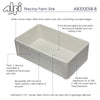 33 inch Biscuit Reversible Single Fireclay Farmhouse Kitchen Sink