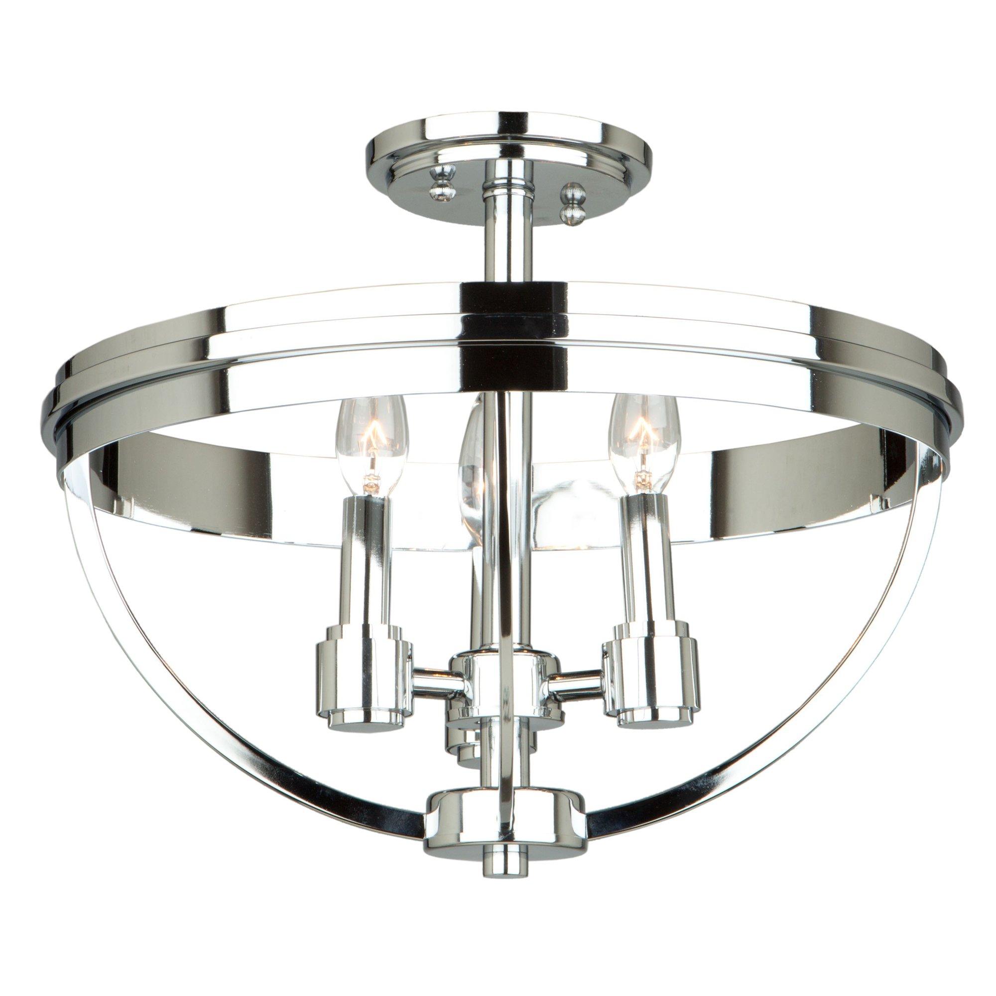 Roxbury 16"w Chrome Semi Flush Ceiling Artcraft 