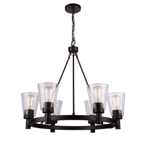 Clarence 28"w Oil Rubbed Bronze Chandelier Ceiling Artcraft 