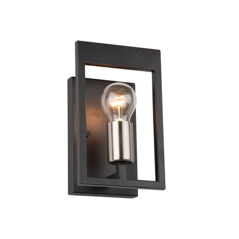Sutherland 6"w Wall Sconce - Black & Brushed Nickel