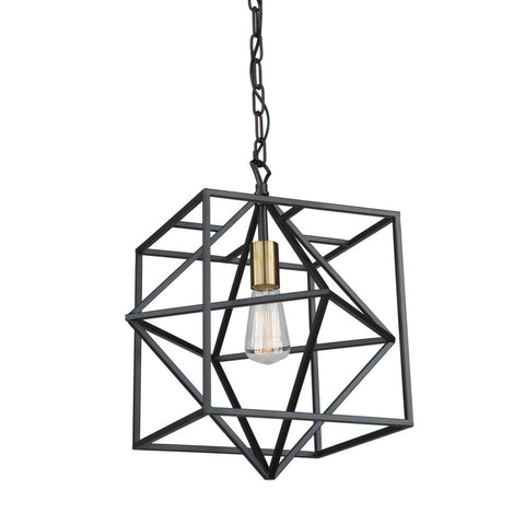 Roxton 15 in. wide Black and Brass Pendant Ceiling Artcraft 