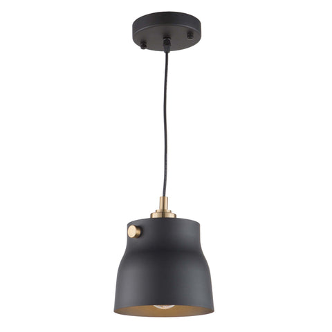 Euro Industrial 6.25 in. wide Black and Brass Pendant Ceiling Artcraft 