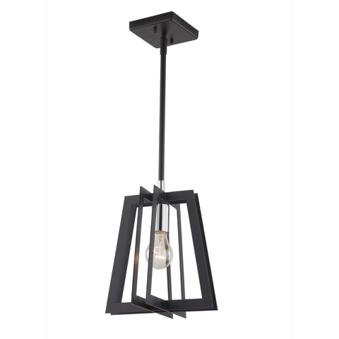 Carlton 9.5 in. wide Black and Polished Nickel Pendant Ceiling Artcraft 