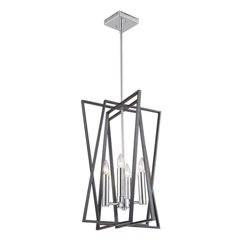 Middleton 16 in. wide Black and Polished Chrome Chandelier