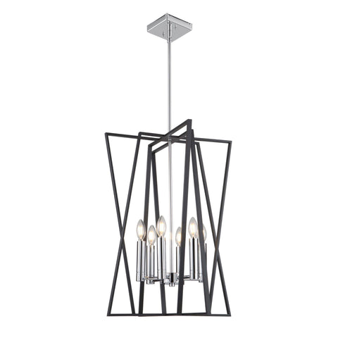 Middleton 19.25 in. wide Black and Polished Chrome Chandelier Ceiling Artcraft 