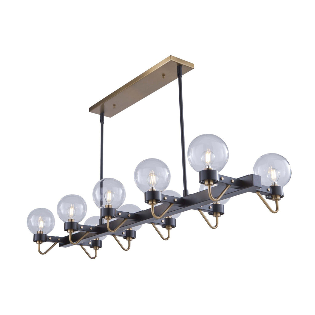 Chelton 49 in. wide Black and Brass Island Light Ceiling Artcraft 