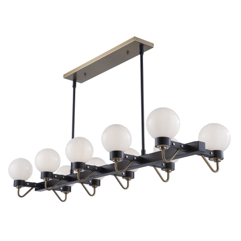 Chelton 49 in. wide Black and Brass Island Light Ceiling Artcraft 