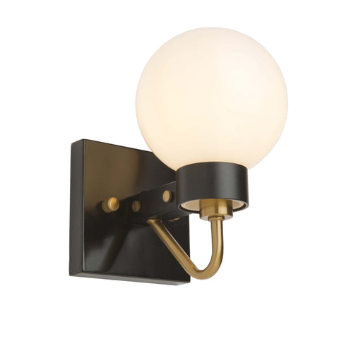 Chelton 7.5 in. wide Black and Brass Wall Light Wall Artcraft 