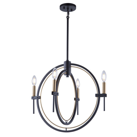 Anglesey 21.5 in. wide Black and Brass Chandelier Ceiling Artcraft 