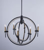 Anglesey 25 in. wide Black and Brass Chandelier Ceiling Artcraft 