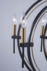 Anglesey 25 in. wide Black and Brass Chandelier Ceiling Artcraft 