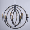Anglesey 28 in. wide Black and Brass Chandelier Ceiling Artcraft 