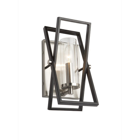 Vissini 6 in. wide Black and Polished Nickel Wall Light Wall Artcraft 