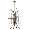 Arco 22 in. wide Wood and Brushed Nickel Chandelier Ceiling Artcraft 