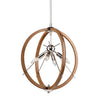 Abbey 18 inch wide Pendant - Faux Wood & Polished Nickel