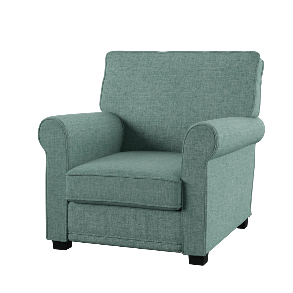 Soro Linen Arm Chair Blue Furniture Enitial Lab 