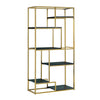 Lesle Modern Tiered 6-Shelf Bookcase Champagne Furniture Enitial Lab 